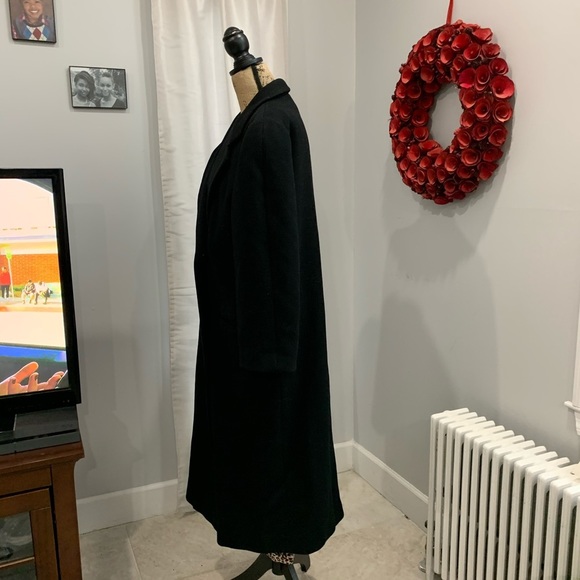 Perry Ellis double breasted black wool coat 12 - Picture 4 of 8